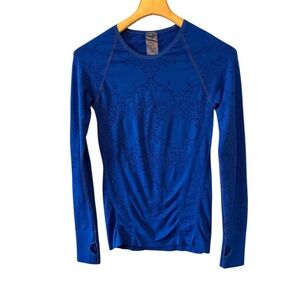 Climawear Seamless Royal Blue Long Sleeve Fitted Athletic Top Small